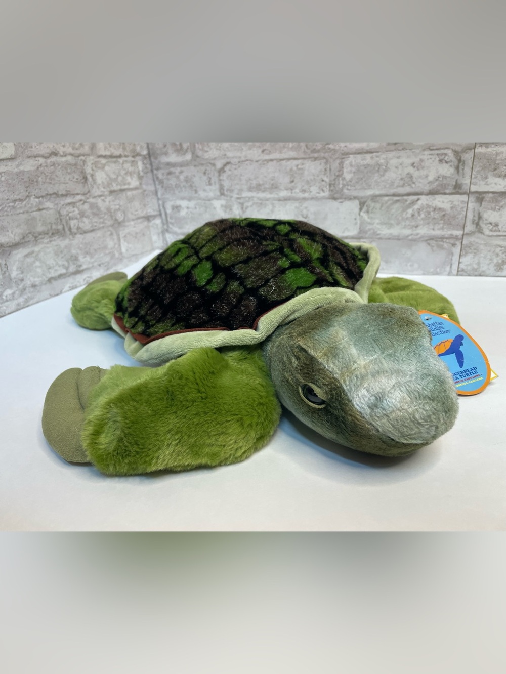 Manhattan Toy Co Green Brown Sea Turtle Plush 20" Stuffed Animal Toy NWT Rare